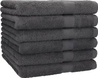 Betz 6 Stück Duschtücher 70x140 cm PALERMO 100% Baumwolle  Farbe: anthrazit