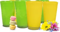 6 Trinkgläser 320ml in Grün Gelb Saftgläser Wassergläser Cocktailgläser