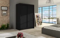 Prostorná šatní skříň Magda - šířka 120 cm, černá