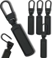 Sada černých kovových taháčků na zip, 5 kusů