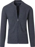 CASAMODA Herren Strickjacke Reißverschluss Regular-Fit Blau L