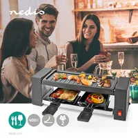 Gourmet / raclette | grill | 2 osoby | szpatułka | nieprzywierająca powłoka | prostokąt