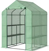Outsunny Foliengewächshaus Treibhaus Blumenregal Tomatenhaus 143x138 x195 cm