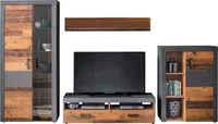 trendteam Wohnen Wohnwand Indy Graphit Grau Matera-Old Wood NB/Old Wood NB 343 x 189 x 40 cm