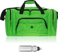 Sporttasche Damen Herren Elephant Color Big 55 cm 40 L Nassfach Reisetasche Sport Fitness Sauna Tasche groß Handgepäck 1296 Grün (Grasgrün) + Trinkflasche