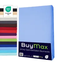 Kinder Jersey Spannbettlaken Spannbetttuch 100% Baumwolle Größe 60x120 cm, Farbe Hellblau