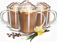 4 Doppelwandige Gläser mit Henkel 360ml Latte Macchiato Trinkglas Kaffeegläser