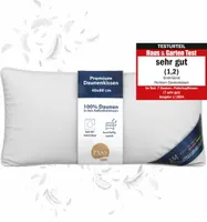 DormiGood | Premium Daunenkissen | 40x80 cm | Daunen | Kissen | 40x80 | Kopfkissen | Allergiker geeignet | Nomite | Downpass