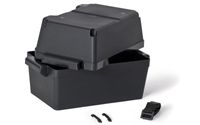 Batteriebox bis 80 Amp mit Deckel aus schwarzem Kunststoff, benzin- und säurebeständig