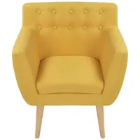 kreslo vidaXL Žltá látka