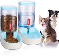 Ohne Strom Futterautomat & Trinkbrunnen 3,8L*2 Futterautomat Nassfutter Trockenfutter BPA-frei für Wasserspender Hunde Katze LZDMY Futterspender Katze Hunde 