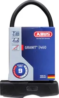 ABUS Bügelschloss Granit 460 + USH460-Halterung - Fahrradschloss mit Rundbügel - ABUS-Sicherheitslevel 9 - 230 mm Bügelhöhe