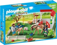 PLAYMOBIL 6147 Country Koppel mit Pferdebox Pferde