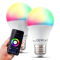 2x LED Smart Leuchtmittel WiFi Lampe dimmbar RGB CCT Birne E27 Alexa Google 9W