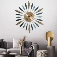 3D Wanduhr Leichte Luxus-Wanduhr aus Eisen, 55cm Stumm Wohnzimmer Hotel Wohnzimmer, Schlafzimmer, Büro, ArbeitszimmerWanduhr