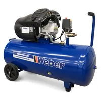 Weber Werkstattkompressor blau 230 V 8 bar Arbeitsdruck 100 l Tank Kompressor Füllstandsanzeige 2 Druckluftkupplungen