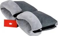 BabyLux Handmuff für Kinderwagen MUFF Reißverschluss MR8 Grau55 + Minky Grau