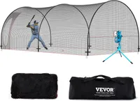 VEVOR Baseball-Schlagkäfig-Netz mit Rahmen und Netz 6,7 x 3,6 x 2,4 m, Baseballkäfig-Netz zum Schlagen und Aufstellen, Baseballnetz, Schlagkäfig für Jugendliche oder Erwachsene Schwarz Hinterhof