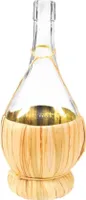 1L Glasflasche + Graskorb/GLASBALLON Weinballon Flasche Karaffe Likörflaschen Essig-Öl Flasche  Schnapsflasche Weinflasche