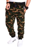 Herren Jogginghose Sweat Pants Camouflage Zip Sporthose Trainingshose Camouflage