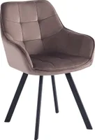 Kondela Jedálenské kreslo Petin - sivohnedá (Velvet) / čierna