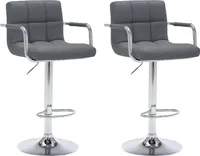 2er Set Barhockern grau mit Armlehnen MIKE