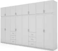 Meblast | Šatní skříň 380x240 cm - Skříň s posuvnými dveřmi | Bílá | Elegantní, praktická