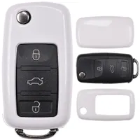 ZIGefofo 3 Tasten Autoschlüssel Hülle Silikon für VW Golf 7 VW Polo MK7  Skoda Octavia Tiguan A7 Seat Schlüsselhülle Auto Schlüssel Cover TPU  Schlüsselcover Schlüsselschutz Weiß mit Schlüsselanhänger : :  Elektronik & Foto