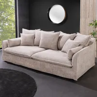 riess-ambiente Großes 3-Sitzer Sofa HEAVEN 200cm champagner beige Bouclé Federkern Hussensofa