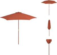 vidaXL Sonnenschirm mit Holz-Mast 270 cm Terrakotta -  Sonnenschirme & Sonnenschutze