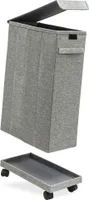 50L Wäschekorb mit Rollen - 20x40x60 Wäschesammler Schmal - Wäsche Nischenregal