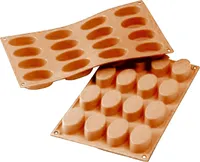 Silikomart Muffinbackform Törtchen oval 16er 5,5x3,3cm H 2cm Silikon, terracotta