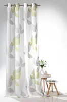 heimtexland ® Ösenschal Batist Pure Nature Blätter 245x140 Vorhang Transparent Typ637 Grün