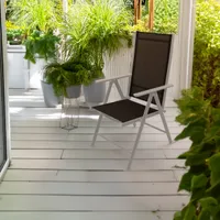 Gartenstuhl, Klappstuhl mit 7 Funktionen, 57 x 69 x 110 cm