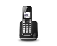 Panasonic KX-TGD310, DECT-Telefon, Freisprecheinrichtung, 50 Eintragungen, Anrufer-Identifikation, Schwarz