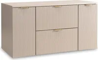 WENA Skříňka pod umyvadlo se 2 dveřmi a 2 zásuvkami 120 cm, žebrovaná čela, kovové úchytky ve zlaté barvě (barva: kašmír)