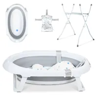 Yakimz Baby Badewanne Faltbare Babywanne mit Ständer und Abfluss, Kinderbadewanne aus Silikon