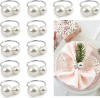 12 Serviettenringe Silber Serviettenschnalle mit Perlen Serviettenhalter Vintage Tischdeko für Hochzeit Party Weihnachten Geburtstag