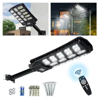 LZQ Solar Straßenlampe 500W Straßenlaternen mit Bewegungsmelder Garten Solarlampen 1344 LEDs Solar Flutlichter 8500K Kaltweiß 3 Modi