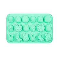 Osterformen aus Silikon für Schokolade, Süßigkeiten, Osterhasen-Schokoladenformen,DIY-Back- und Bastelwerkzeug für Oster-Themenparty（Grün）