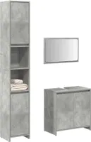 Möbel 3-tlg. Badmöbel-Set Betongrau Holzwerkstoff - Badezimmer 3324853