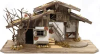 großer Krippenstall, Weihnachtskrippe aus Holz 71*24*35cm ( OHNE KRIPPENFIGUREN )