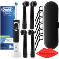 Oral-B Vitality 100 Schwarz elektrische zahnbürste + 4 Ersatzspitzen + schwarzes Etui