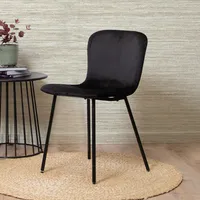 Milton & Oldbrook Samt Esszimmerstuhl Lagos Schwarz