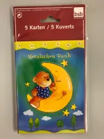 Geburt – Baby  - Danksagung - 5 Karten – 5 Umschläge – im