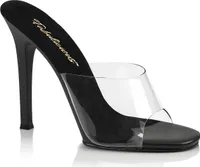 GALA-01 Damen Slipper von Fabulicious, Transparent Schwarz , EU 41, US 11