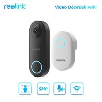 Reolink Video Türklingel WLAN 5MP Doorbell Kamera 2,4/5 GHz WiFi, Personenerkennung kabelgebundene mit Chime, Außenbereich,Schwarz