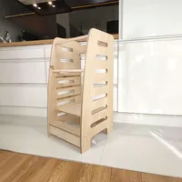 Montessori Lernturm Kitchen Helper 85x43x40,5cm  Küchenhelfer Kinderplattform Lernstuhl aus Birkenholz 4 Stufen