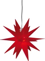 Sterntaler Dekostern | Weihnachtsstern Kunststoff | 18-Zacker | Faltstern | 25cm | Innen und Außen | LED | Netzstecker, Farbe:rot