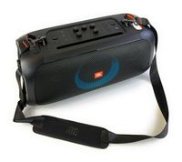JBL PartyBox On-The-Go in Schwarz  Tragbarer Bluetooth Party-Lautsprecher mit Lichteffekten und kabellosem Mikrofon  Spritzwassergeschützt  Leistungsstarker Akku